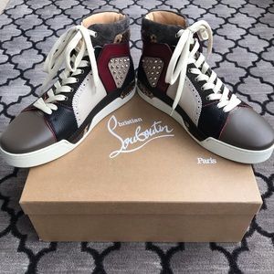 Men’s Louboutin Leather Python Spikes High Tops